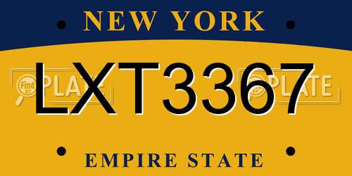 LXT3367 New York License Plate
