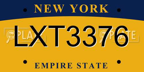 LXT3376 New York License Plate