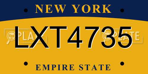 LXT4735 New York License Plate