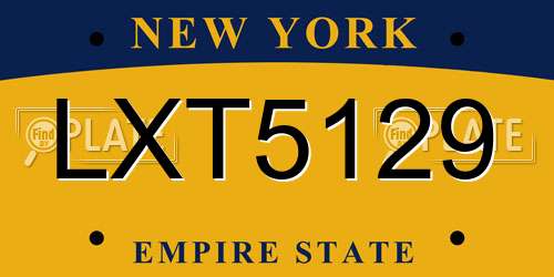 LXT5129 New York License Plate