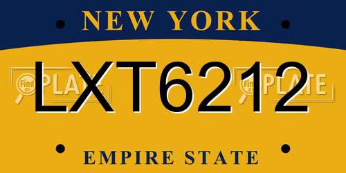 LXT6212 New York License Plate