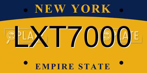 LXT7000 New York License Plate