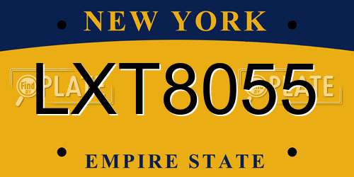 LXT8055 New York License Plate