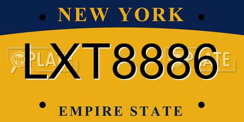 LXT8886 New York License Plate