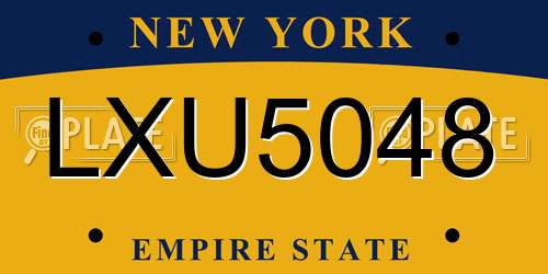 LXU5048 New York License Plate