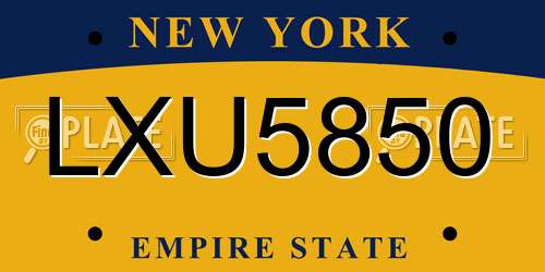 LXU5850 New York License Plate