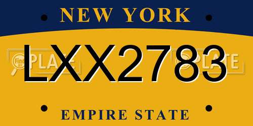LXX2783 New York License Plate