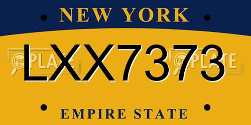 LXX7373 New York License Plate