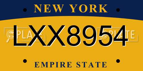 LXX8954 New York License Plate