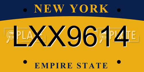 LXX9614 New York License Plate