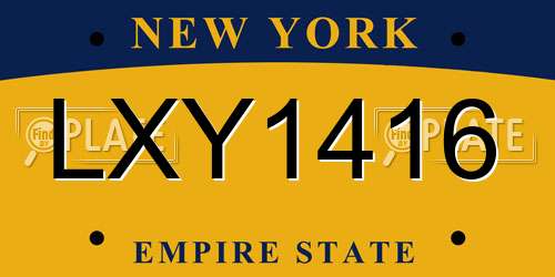LXY1416 New York License Plate