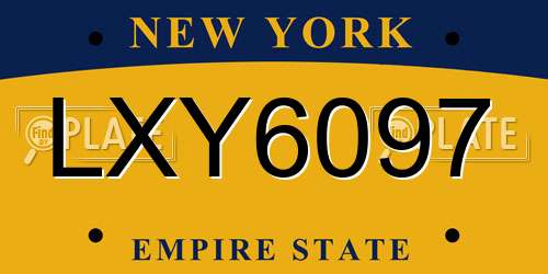 LXY6097 New York License Plate