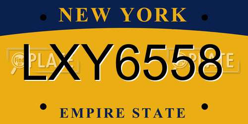 LXY6558 New York License Plate