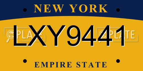 LXY9441 New York License Plate