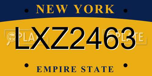 LXZ2463 New York License Plate