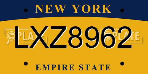 LXZ8962 New York License Plate