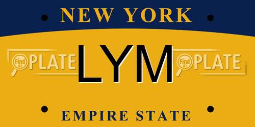 LYM New York License Plate