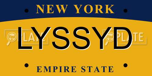 LYSSYD New York License Plate