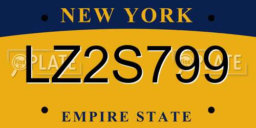LZ2S799 New York License Plate