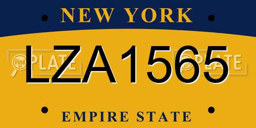 LZA1565 New York License Plate