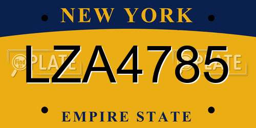 LZA4785 New York License Plate