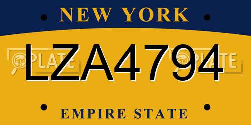 LZA4794 New York License Plate