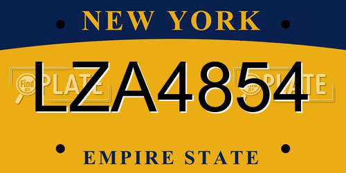 LZA4854 New York License Plate