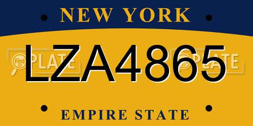 LZA4865 New York License Plate