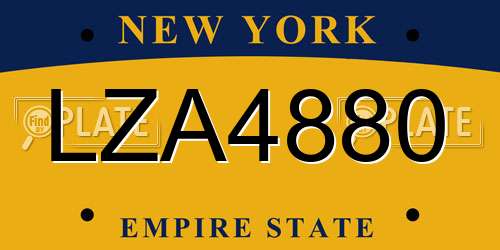 LZA4880 New York License Plate