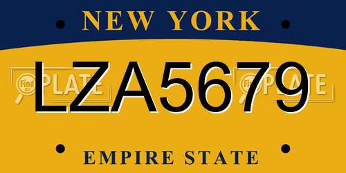 LZA5679 New York License Plate