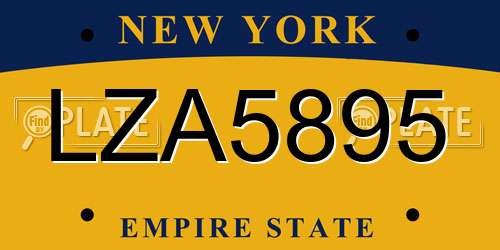 LZA5895 New York License Plate