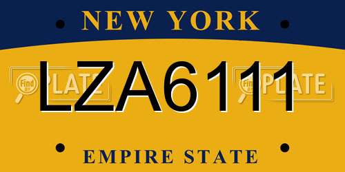 LZA6111 New York License Plate