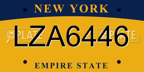 LZA6446 New York License Plate