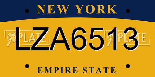 LZA6513 New York License Plate