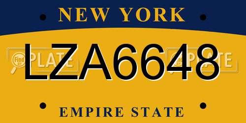 LZA6648 New York License Plate