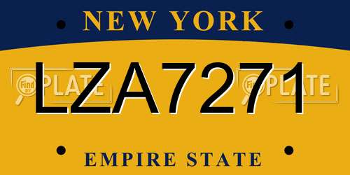 LZA7271 New York License Plate