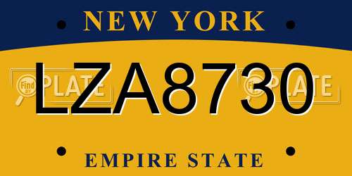 LZA8730 New York License Plate