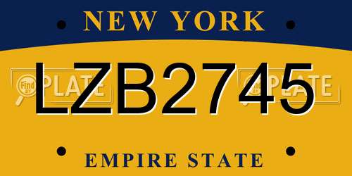 LZB2745 New York License Plate