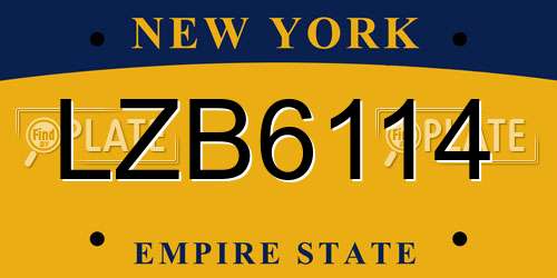 LZB6114 New York License Plate