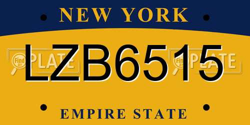 LZB6515 New York License Plate