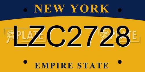 LZC2728 New York License Plate