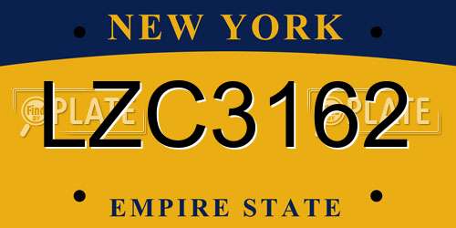 LZC3162 New York License Plate