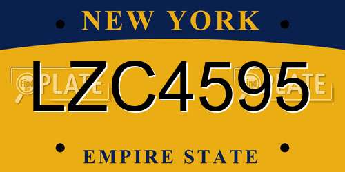 LZC4595 New York License Plate