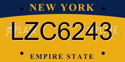 LZC6243 New York License Plate