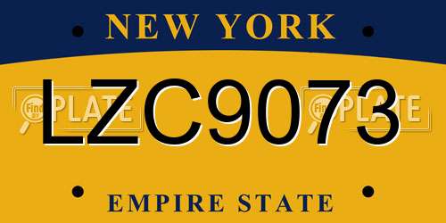 LZC9073 New York License Plate