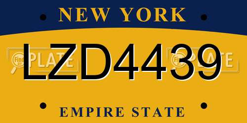 LZD4439 New York License Plate