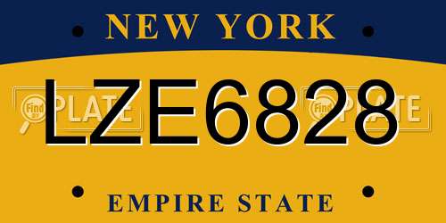 LZE6828 New York License Plate