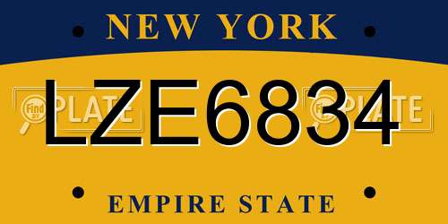 LZE6834 New York License Plate