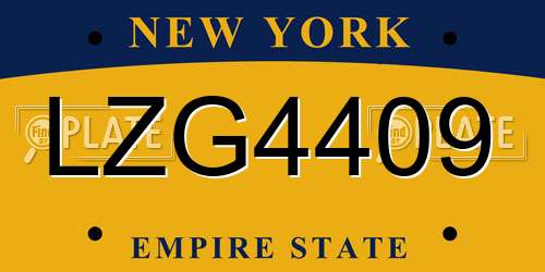 LZG4409 New York License Plate