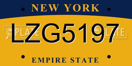LZG5197 New York License Plate